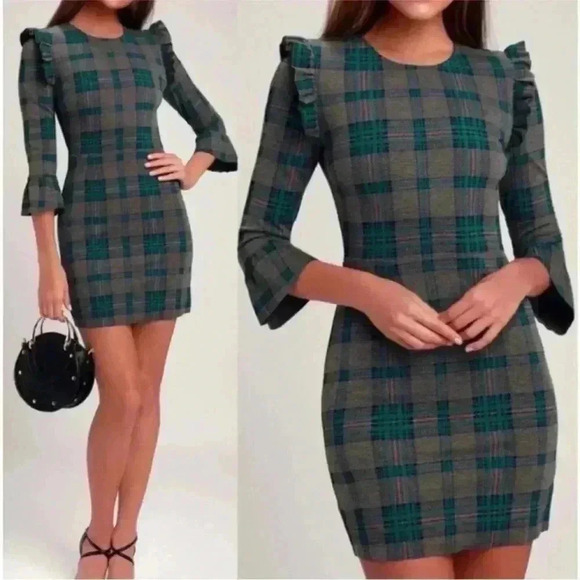 J.O.A. Roseanna Plaid Mini Dress NWT - Picture 5 of 7